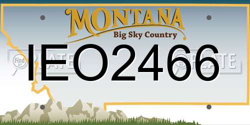IEO2466 Montana License Plate