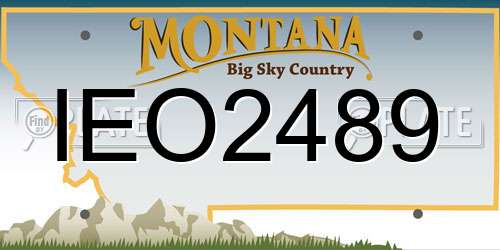 IEO2489 Montana License Plate