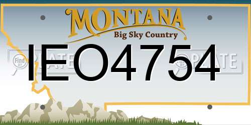 IEO4754 Montana License Plate