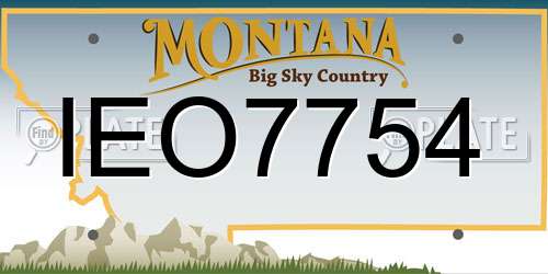 IEO7754 Montana License Plate