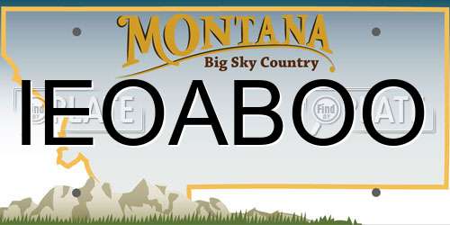 IEOABOO Montana License Plate