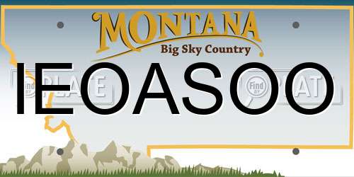 IEOASOO Montana License Plate