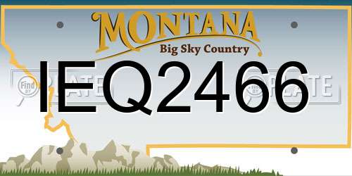 IEQ2466 Montana License Plate