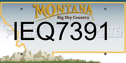 IEQ7391 Montana License Plate