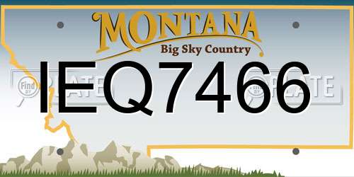 IEQ7466 Montana License Plate