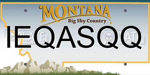 IEQASQQ Montana License Plate