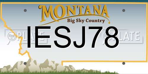 IESJ78 Montana License Plate