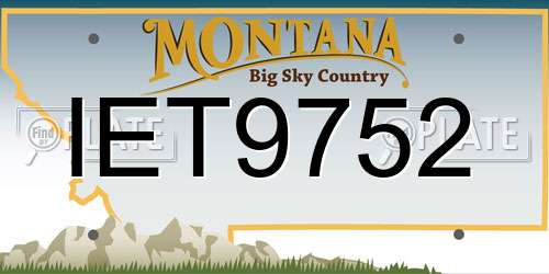 IET9752 Montana License Plate