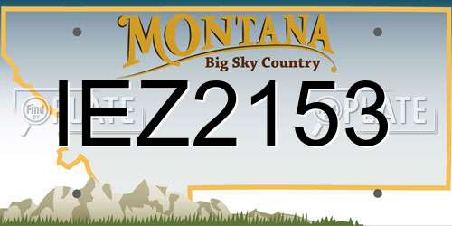 IEZ2153 Montana License Plate