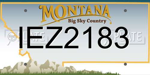 IEZ2183 Montana License Plate