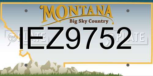 IEZ9752 Montana License Plate