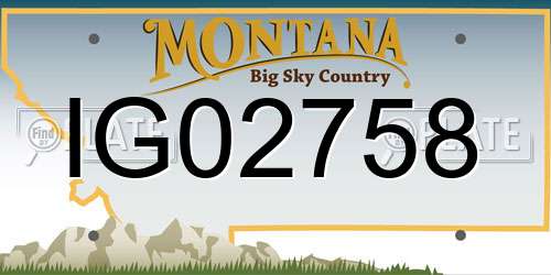 IG02758 Montana License Plate