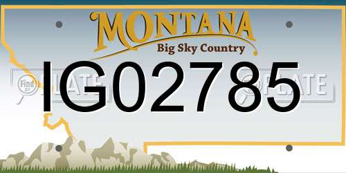 IG02785 Montana License Plate