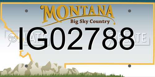 IG02788 Montana License Plate