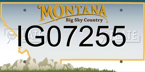 IG07255 Montana License Plate