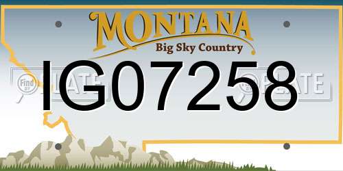 IG07258 Montana License Plate