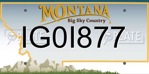 IG0I877 Montana License Plate