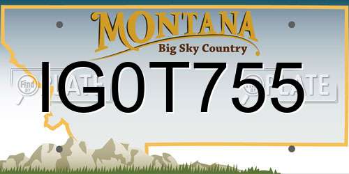 IG0T755 Montana License Plate
