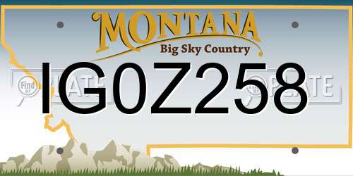 IG0Z258 Montana License Plate