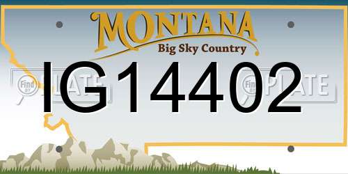 IG14402 Montana License Plate