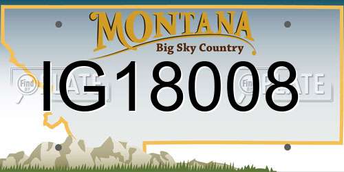 IG18008 Montana License Plate