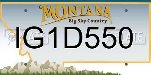 IG1D550 Montana License Plate