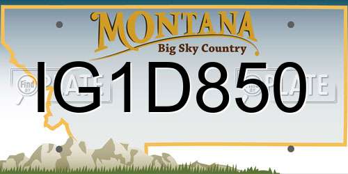 IG1D850 Montana License Plate