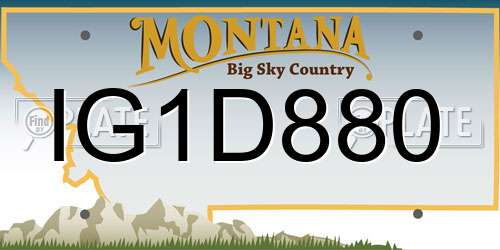IG1D880 Montana License Plate