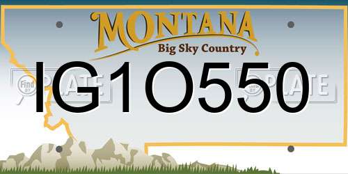 IG1O550 Montana License Plate