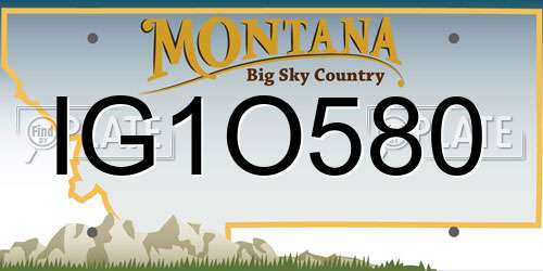 IG1O580 Montana License Plate