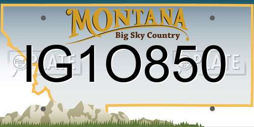 IG1O850 Montana License Plate
