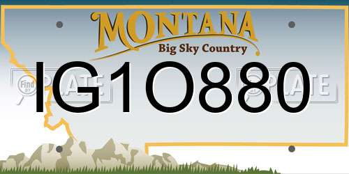 IG1O880 Montana License Plate