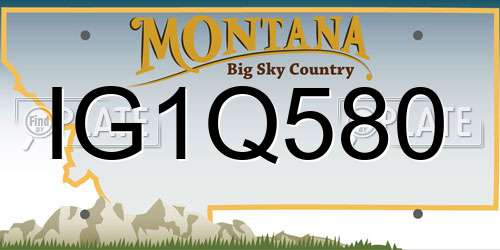 IG1Q580 Montana License Plate