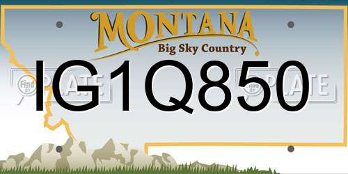 IG1Q850 Montana License Plate