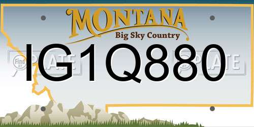 IG1Q880 Montana License Plate