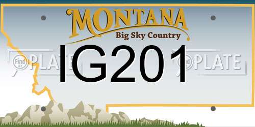 IG201 Montana License Plate