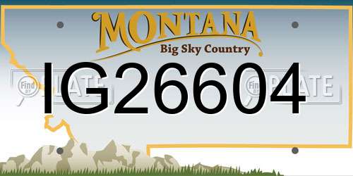 IG26604 Montana License Plate