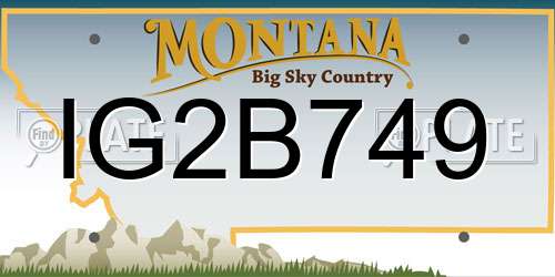 IG2B749 Montana License Plate