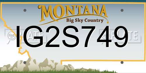 IG2S749 Montana License Plate