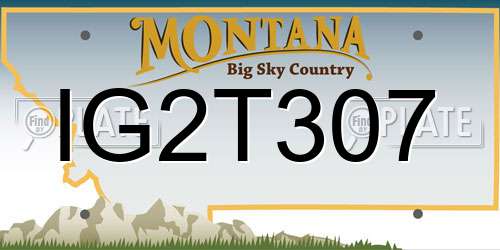 IG2T307 Montana License Plate