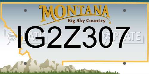 IG2Z307 Montana License Plate