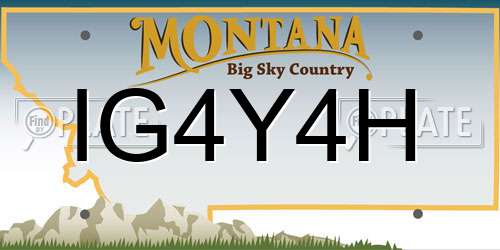 IG4Y4H Montana License Plate