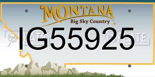 IG55925 Montana License Plate