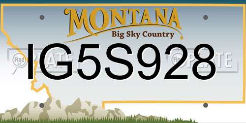 IG5S928 Montana License Plate