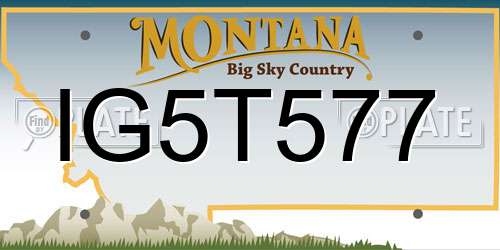 IG5T577 Montana License Plate