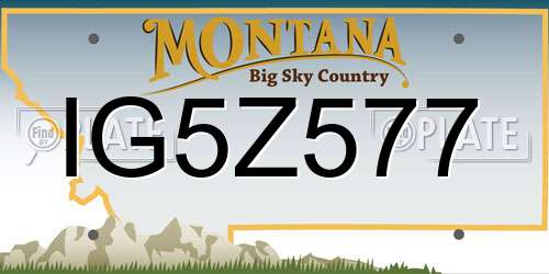 IG5Z577 Montana License Plate