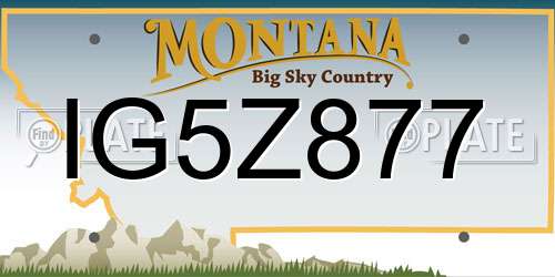 IG5Z877 Montana License Plate
