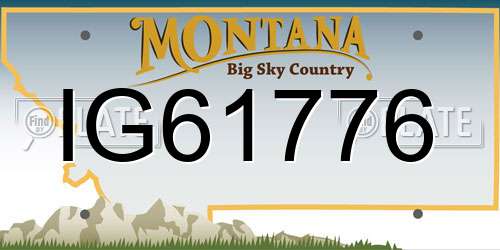 IG61776 Montana License Plate