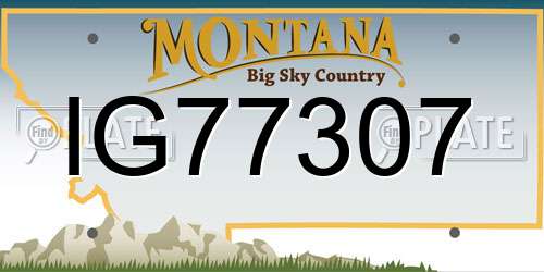 IG77307 Montana License Plate