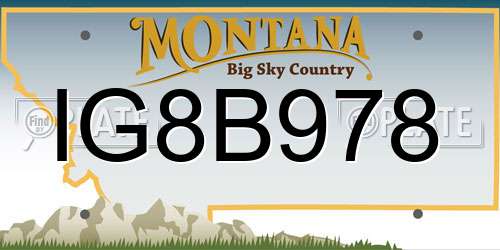 IG8B978 Montana License Plate